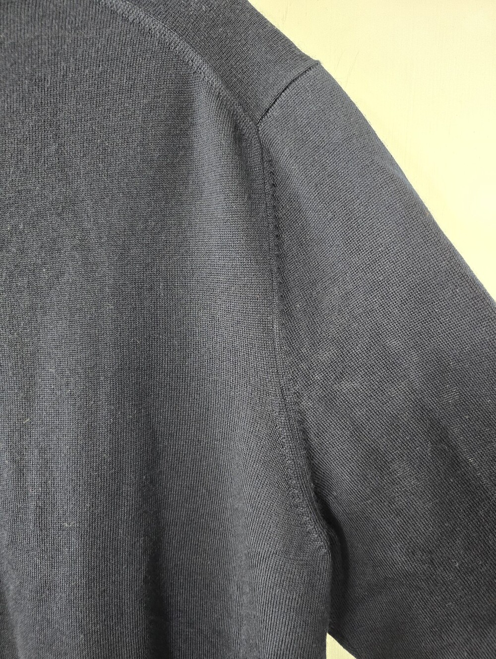 Brooks Brothers Merino Wool Long Sleeve Polo Collar Henley Sweater Navy Blue XL - Picture 8 of 9